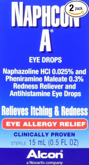 Alcon Naphcon-A Allergy Relief Eye Drops, 0.5-Ounce Bottles (Pack of 2)