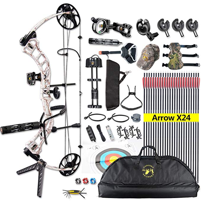 ANTSIR Trigon Compound Bow Kit for Adult,19-70Lbs 19"-30" Archery Hunting Equipment 320fps,CNC Milling Bow Right Hand