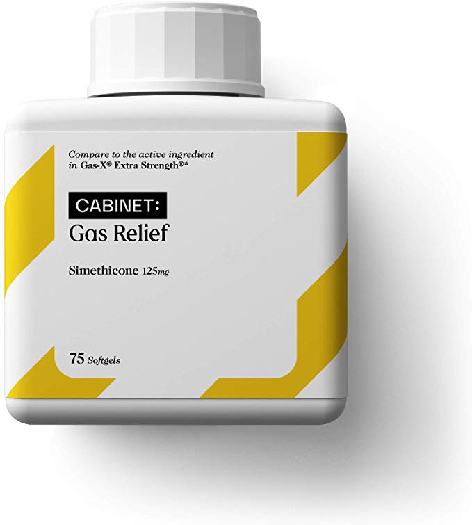 Cabinet Extra Strength Gas Relief to Relieve Pressure, Bloating, and Painful Discomfort, 75 Softgels, Improve Regularity and Balance, Comparable to Gas-X | Simethicone 125mg