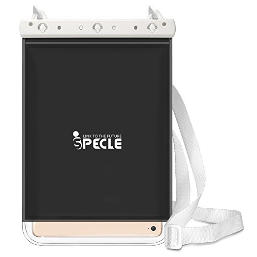 iSPECLE Waterproof Case, Floatable Waterproof Tablet Bag, Waterproof iPad Case for iPad Pro 9.7, iPad Air 2, 3, Tab A 9.7 / Tab S2 9.7, Up to 10 Inch Diagonal - Black