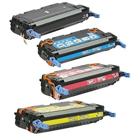 Toner Tech © High Yield HP 501A Toner Cartridge (Q6470A, Q6471A, Q6472A, Q6473A) for HP Color LaserJet 3600, 3600N, 3600DN Series Printers (Complete Set)