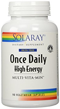 Solaray Once Daily High Energy Iron-Free Supplement, 90 Count