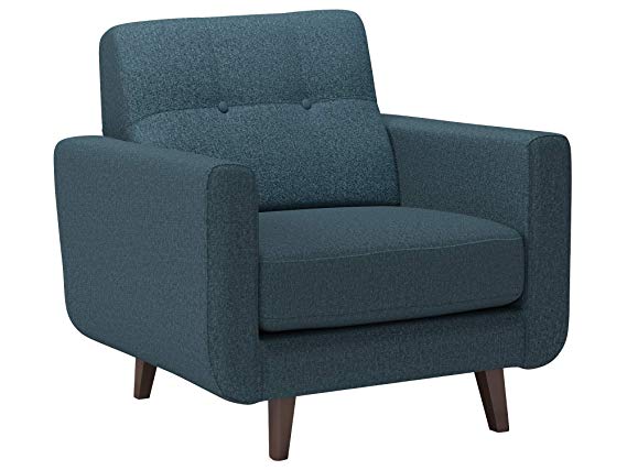 Rivet Sloane Mid-Century Tufted Modern Accent Chair, Blue