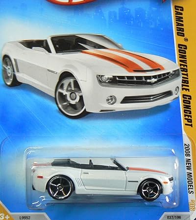 2008 Hot Wheels New Models White Camaro Convertible Concept w/ OH5SPs #37/196 (37of 40) 1:64 Scale