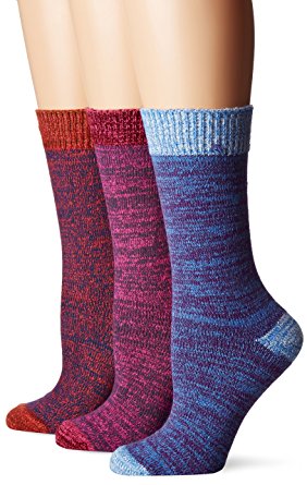 MUK LUKS Women's 3 Pair Pack Microfiber Boots Socks