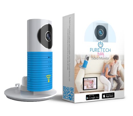 Puretech BabyTM Video Baby Monitor Camera Compatible With iPhone & Android. Baby Blue