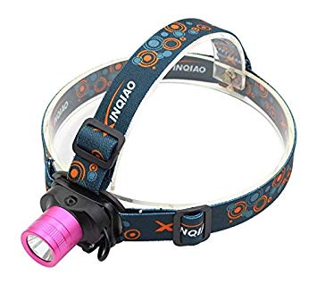 Headlamp Headlight for girls Pink - Genwiss Lightweight Head Lamp 2000 lumen Q5 LED Torch Light with Rechargeable Batteries, Car Charger, Wall Charger for Camping Biking Hunting Fishing Outdoor Sports