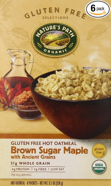 Nature's Path Gluten Free Hot Oatmeal, Brown Sugar Maple with Ancient Grains, 11.3 Ounce (Pack of 6)