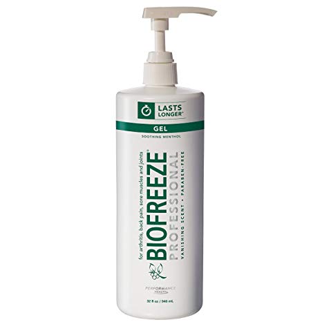 Biofreeze Professional Pain Relieving Gel, Topical Analgesic for Quick Relief of Arthritis, Muscle, Joint Pain, NSAID Free Pain Reliever Cream, 32 oz with Pump, Original Green Formula, 5% Menthol