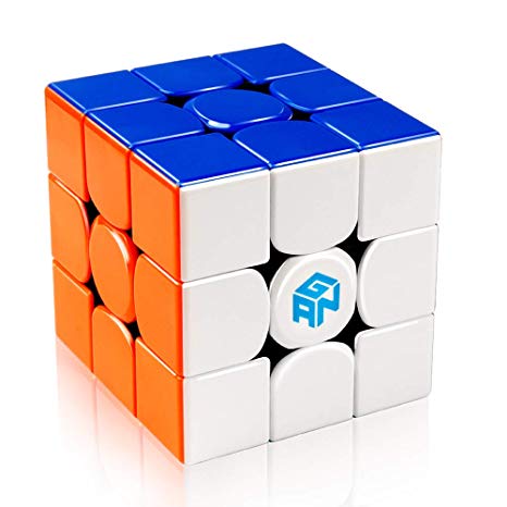 D-FantiX Gan 356 R 3x3 Speed Cube Stickerless Gans 356R 3x3x3 Magic Cube Puzzle GES V3 System Extra Bonus Blue Pouch