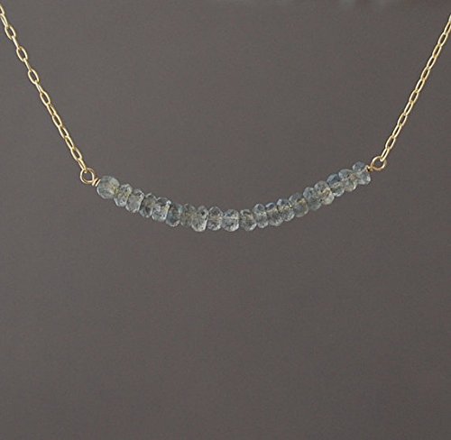 Labradorite Gray Beaded Necklace available in gold, rose gold or silver