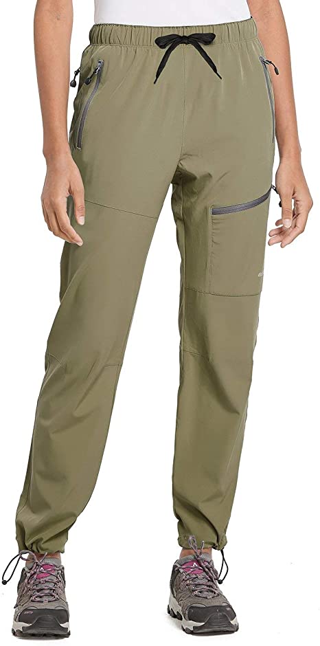 BALEAF Women's Hiking Cargo Pants Outdoor Lightweight Capris Water Resistant UPF 50 Zipper Pockets