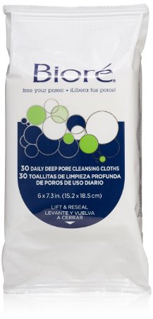 Biore Daily Deep Pore Cleansing Cloth, 60 Count