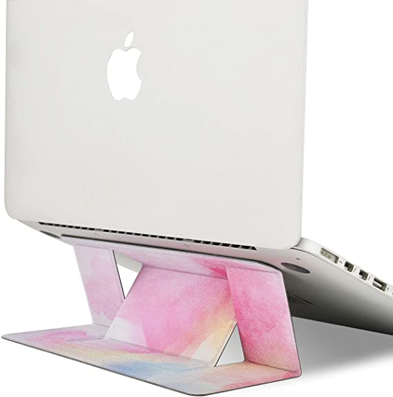 KECC Portable Invisible Slim Laptop Stand for MacBook Notebook Computer Ergonomic Foldable Multiple Viewing Angles (Rainbow Mist)