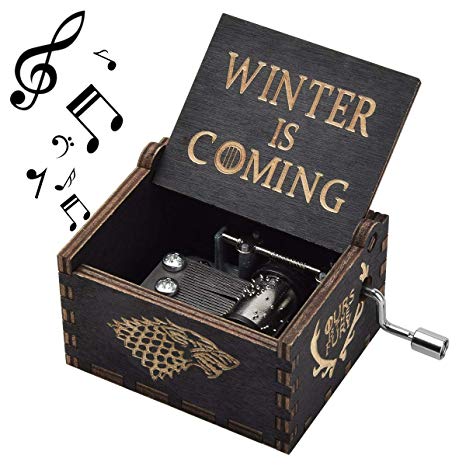 fezlens Game of Thrones Box Music, Hand Crank Engraved Box Music Best Gift for Birthday Christmas