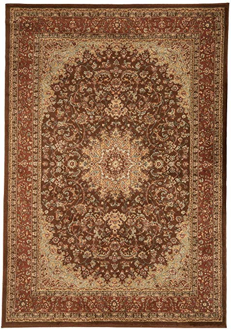 New City Chocolate Brown Traditional Isfahan Wool Persian Area Rugs 5'2 x 7'3