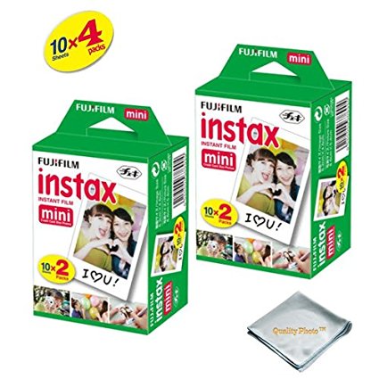 Fujifilm INSTAX Mini Instant Film 4 Pack 40 SHEETS (White) For Fujifilm Mini 8 Cameras