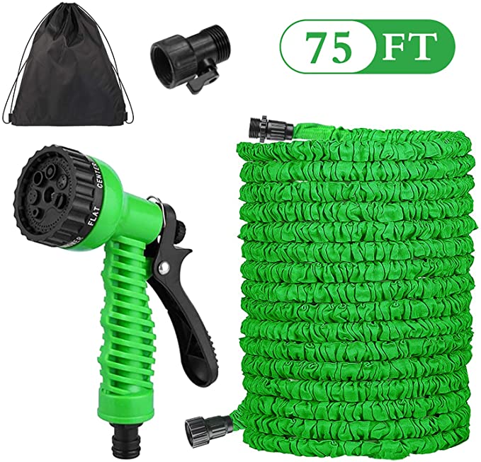 Candywe Garden Hose-100FT, Expandable Garden Hose, No-Kink Flexible Water Hose with 8 Function Spray Nozzle Double Latex Core, Extra Strength Fabric for Garden Outdoor Cleaning (50FT)