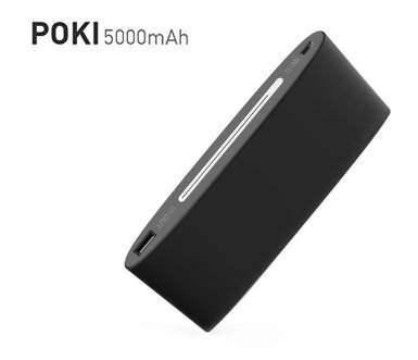 Lepow POKI Series Slim 5000mAh Portable External Battery Charger Power Bank Fast Charging Touch Sensor for iPhone iPad and Samsung Galaxy and More - Matte Black