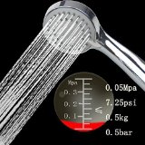 YOOMEE 3 Massage Settings Multi-Functions High Pressure Handheld Shower Head Suit for Low Pressure ConditionHose and BracketTeflon Tape Included-Polished Chrome
