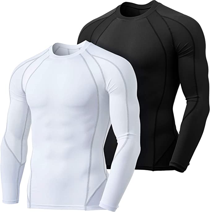 TSLA Men's (Pack of 1, 2, 3) Long Sleeve T-Shirt Baselayer Cool Dry Compression Top
