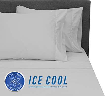 SensorPEDIC Ice Cool 400 Thread Count Grey Sheet Set - Twin (10332)