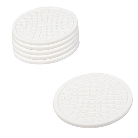 Coasters by Simple Coasters - The Best Drink Coasters and Bar Drink Coasters - These Coasters for Drinks Won't Stick to Your Glass - For Indoors or Outdoors - Great for Hot or Cold Beverages (White)