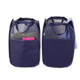 StorageManiac Foldable Pop-Up Mesh Hamper Laundry Hamper with Reinforced Carry Handles Pack of 2