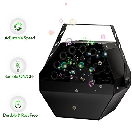 Automatic Bubble Machine - Upgraded Version Adjustable Speed Professional Bubble Machine with High Output, Automatic Blowing Bubble Blower with ON/OFF Remote Control for Stage Party Wedding Children