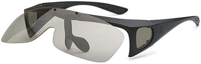 Polarized Flip up Sunglasses Fit Over Regular Glasses for Men Women