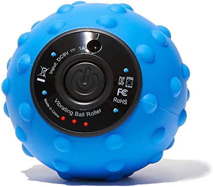 NatraCure 4-Speed Vibrating Massage Ball Roller - Rechargeable for Deep Tissue, Back Pain, Arch Pain, Muscle Pain Relief, Myofascial Release, Trigger Point Treatment - (10027-BLU-RET)