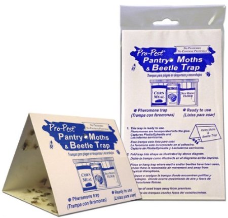 Pro-Pest Pantry Moth Traps - 6 Ready to Use Pre-baited Traps (3 Packs of 2 Traps)