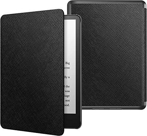 MoKo Protective Case for 6.8" Kindle Paperwhite(11th Gen 2021/2022) and Kindle Paperwhite Signature Edition, Light Shell Cover with Auto Wake/Sleep for Kindle Paperwhite 2021 E-Reader, Black