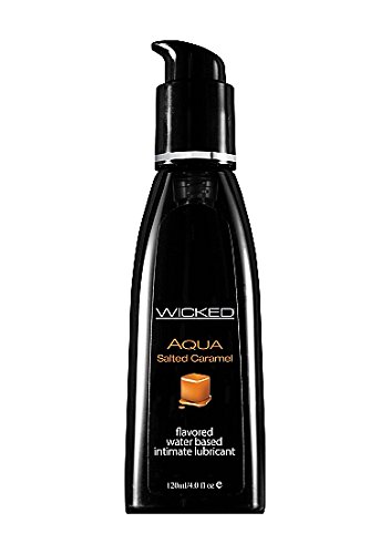 Wicked Sensual Care Wicked Aqua Flavored Water Based Lubricant, Salted Caramel, 4 Ounce