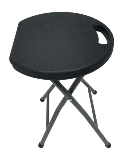 Heavy Duty - Light Weight- Metal and Plastic Folding Stool - 400lb Capacity - Black - Exclusively by Blowout Bedding RN# 142035