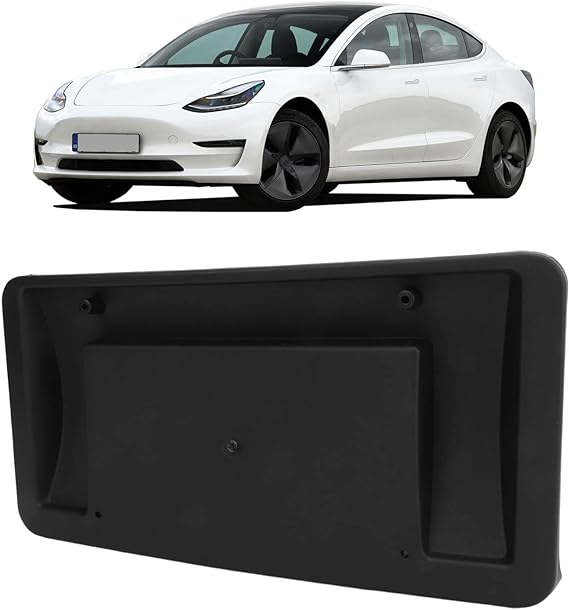 109682900G Front License Plate for Model 3, License Plate Holder Mounting Bracket, License Plate Replacement for Tesla Model 3 2017 to 2023