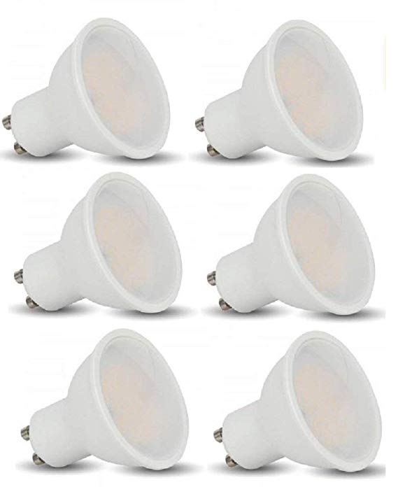 V-Tac LED 3w Gu10 Spot Light Bulbs - Pack of 6 - GU10 Base Fitting - Warm White 3000K / 210 Lumens