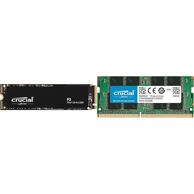 Crucial P3 1TB PCIe 3.0 3D NAND NVMe M.2 SSD, up to 3500MB/s - CT1000P3SSD8 & RAM 16GB DDR4 3200 MHz CL22 Laptop Memory CT16G4SFRA32A