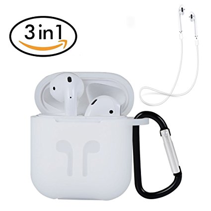 Ontube Silicone Skin Case with Sport Strap For Apple AirPods (Clear)