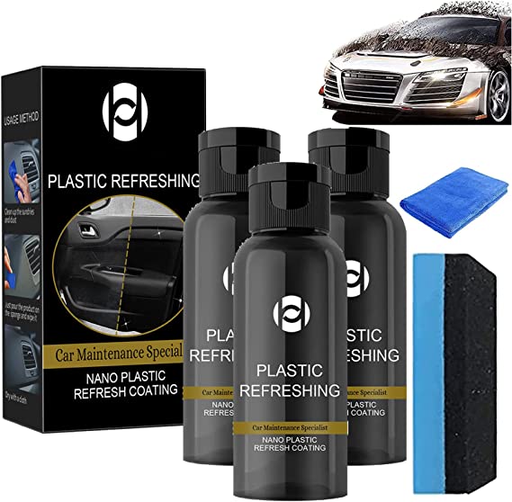 Ultimate Plastic Renovator Kit, Car Plastic Revitalizing Coating Agent, Nano Plastic Refreshing Coating, Ouhoe Plastic Refreshing (30ml, 3pcs)