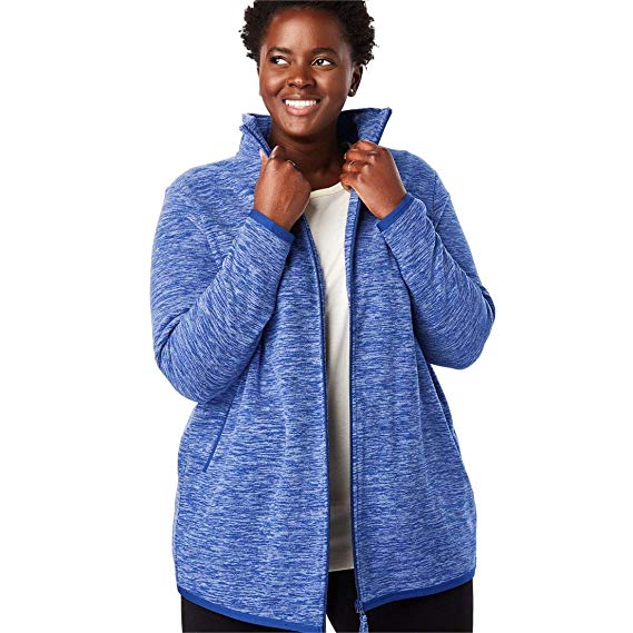 Woman Within Plus Size Zip-Front Microfleece Jacket