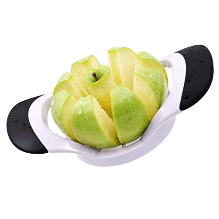 Beaverve Slicer and Corer, 8-Slices Cutter, Stainless Steel Ultra-Sharp Wedger, Divider, Pitter, Perfect for Apple, Pear, Orange, 7.1 x 4.2 x 1.5 inches, Black/White