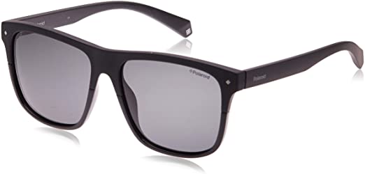 Polaroid Flat Top Square Sunglasses in Black Polarised PLD 6041/S 807 56