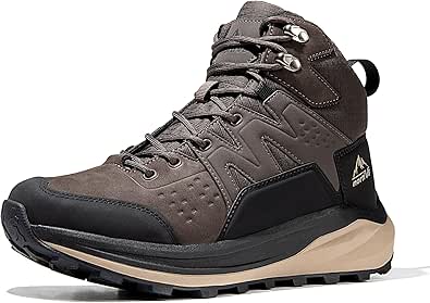 NORTIV 8 Men's Hiking Boots Waterproof Lightweight Mountaineering Outdoor Leather Boots Trekker