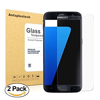Galaxy S7 Tempered Glass HD Screen Protector [2-Pack],Antsplustech Screen Protector for Samsung Galaxy S7 [Ultra-Clear] [Scratch Proof] [Anti-Fingerprint] [No-Bubble Installation][Anti-Fingerprint]
