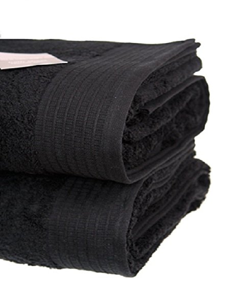 Extra Absorbent Quick Dry Large Towels 100% Pure Egyptian Cotton 650gsm Bathroom Bath Towel Supremely Soft Hotel Collection Set BLACK (Bath Sheet 150cm x 100cm)