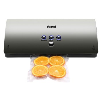 DAPAI Multifunctional Vacuum Sealer with 3 Sealing Functions (Vacuum, Non-Vacuum, Air Suction) and Automatic Shut Off Safety Assurance (Silver)