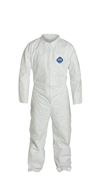 DuPont Tyvek 400 TY120S Disposable Protective Coverall, White, Medium (Pack of 6)