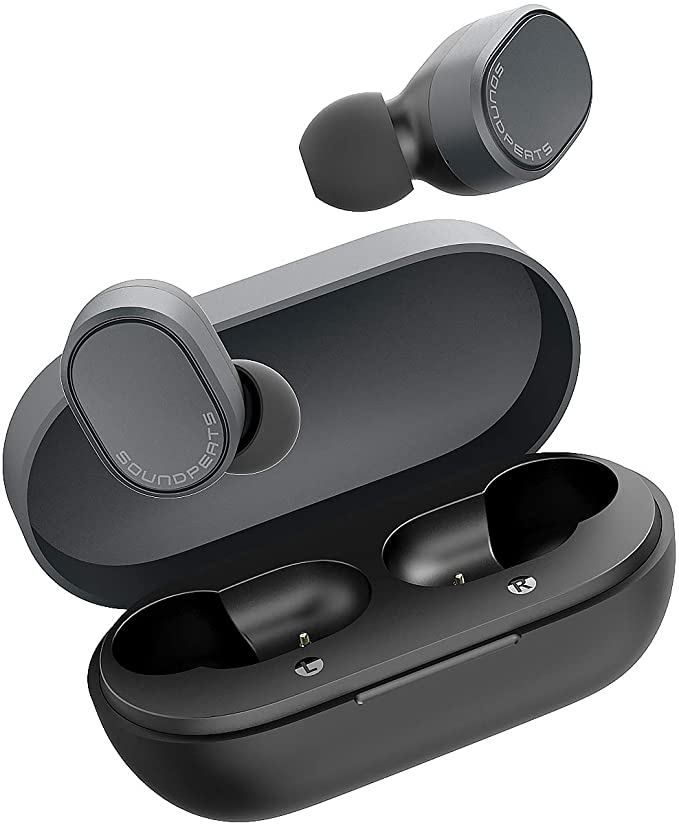 SOUNDPEATS Wireless Earbuds with Mini Portable Case(0.12oz), TWS Stereo Headphones Built in Mic 15 Hours Playtime, APTX Audio CVC Noise Cancellation, Bluetooth 5.0 Touch Control Earphones for Sports