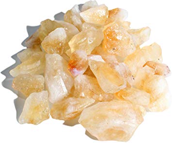 Dey Designs 1/2 LB Citrine Rough Stones Natural Raw Stones & Fountain Rocks for Tumbling, Cabbing, Healing Crystals, Polishing, Wire Wrapping, Wicca & Reiki Crystal Healing